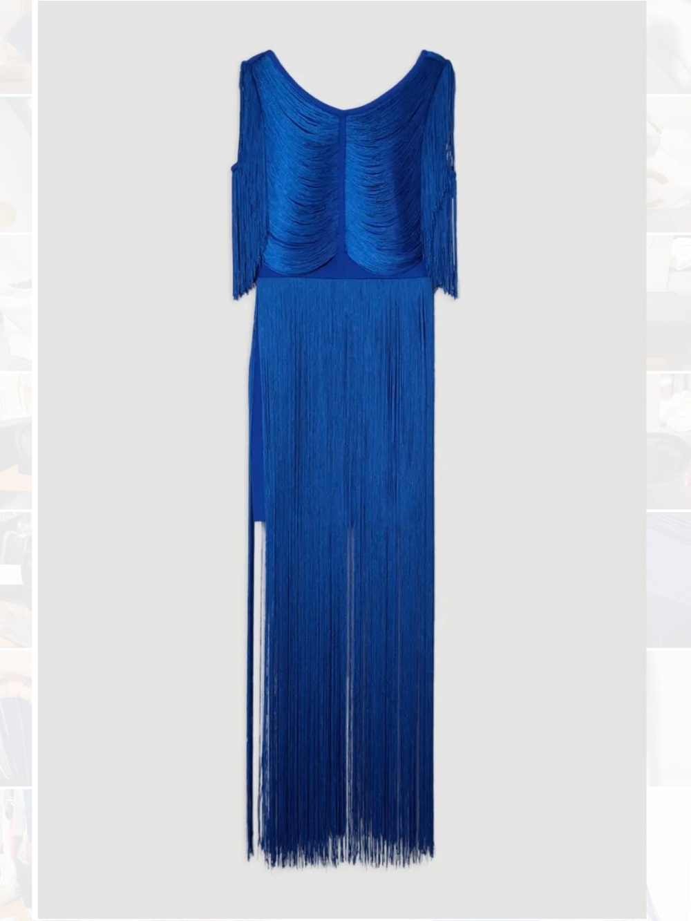 Karen Millen Electric Blue High-Low Fringe Dress - Picture 3 of 7